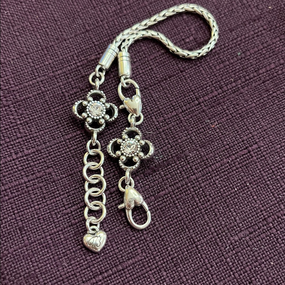Retired Brighton Swarovski mayflower add a charm bracelet adjustable new no tags